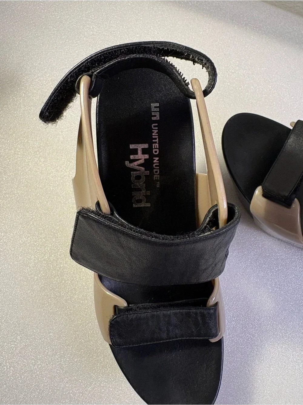 United Nude Hybrid Architectural Platform Wedge Sandals Black Nude Size 37